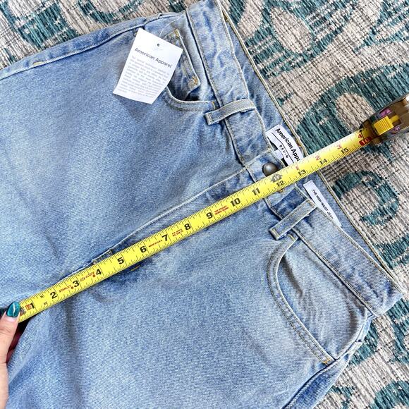American Apparel High Waist‎ Denim Jean Light Wash Mom Jeans - Size 31 - Picture 8 of 10